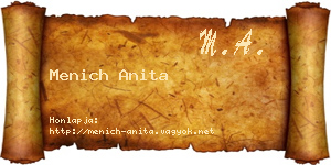 Menich Anita névjegykártya
